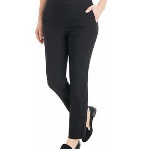 NWT Hilary Radley Women Pull On Texture Ankle Dress Pants Black Sz 2XL $65 UU025